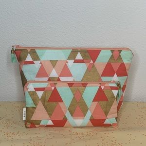 Two Handmade Zipper Pouches